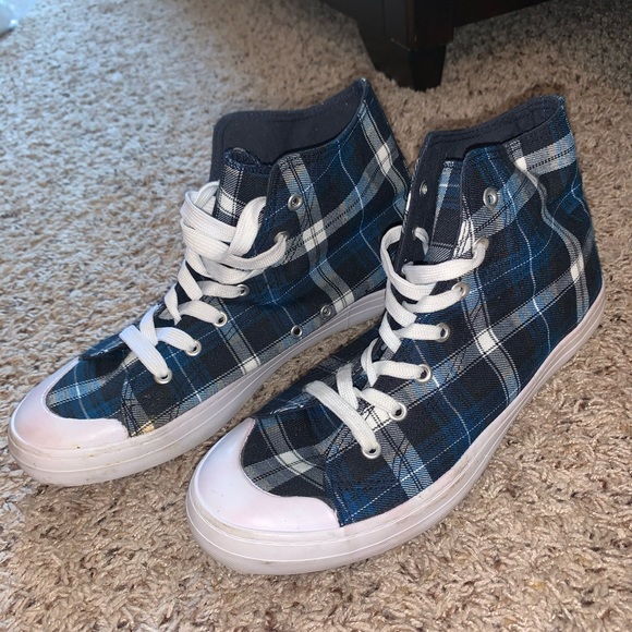 Joe Boxer Plaid Hightop Sneakers - Picture 6 of 9